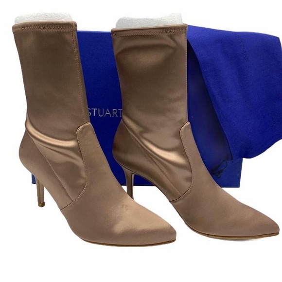 STUART WEITZMAN SATIN Cling Stretch Boots - Picture 7 of 8
